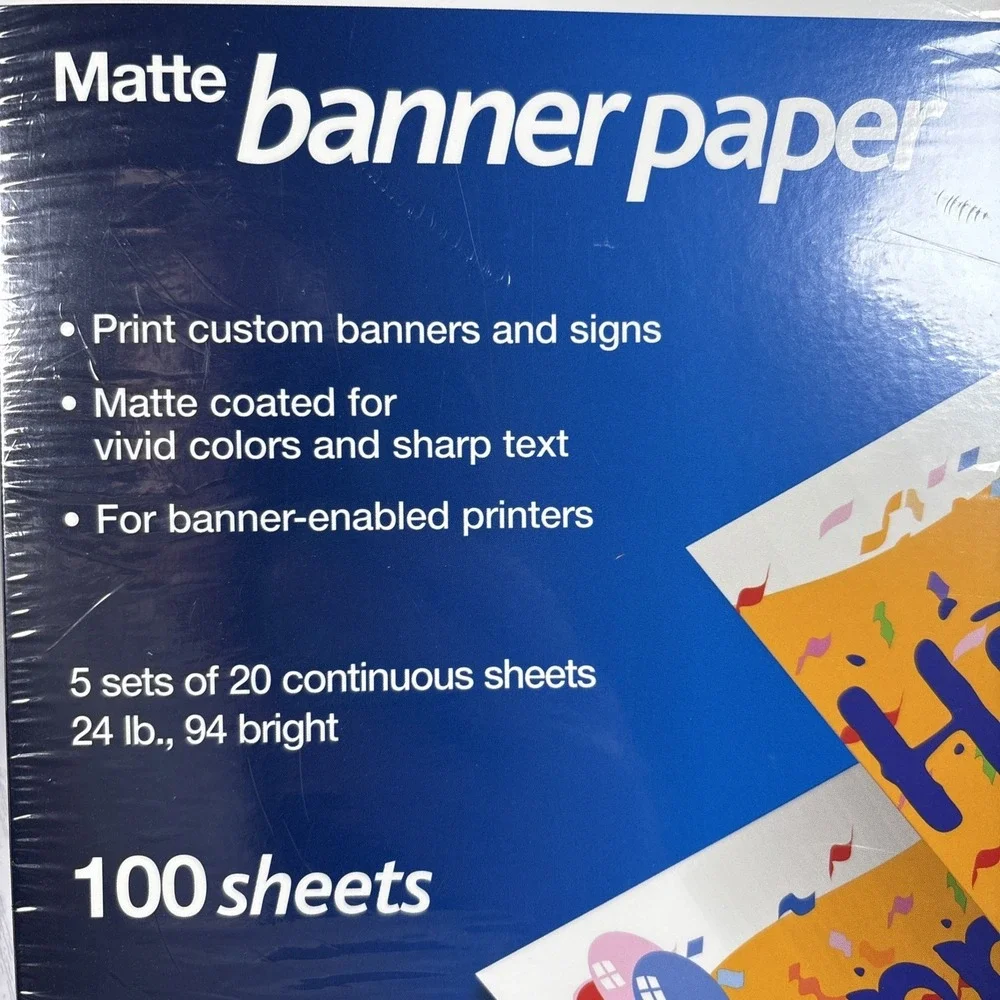 New Office Depot 100 Sheets Premium Matte Banner Paper for Inkjet Printers Signs